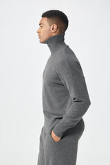 Classic style of pure cashmere knitted turtleneck sweater A/W collection for men's