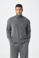 Classic style of pure cashmere knitted turtleneck sweater A/W collection for men's