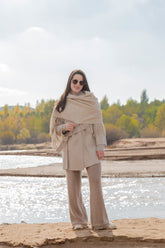 nature lamy A/W collection ladies' cashmere woven water weave coat