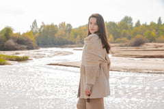 nature lamy A/W collection ladies' cashmere woven water weave coat