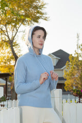 Classic and softly ladies' cashmere knitted hoodies