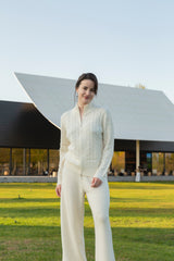 Women’s 100% Cashmere Winter Gift Cable High Neck Zipper Cardigan All Crafted from Premium Natural Cashmere for Unmatched Softness and Warmth Sweater