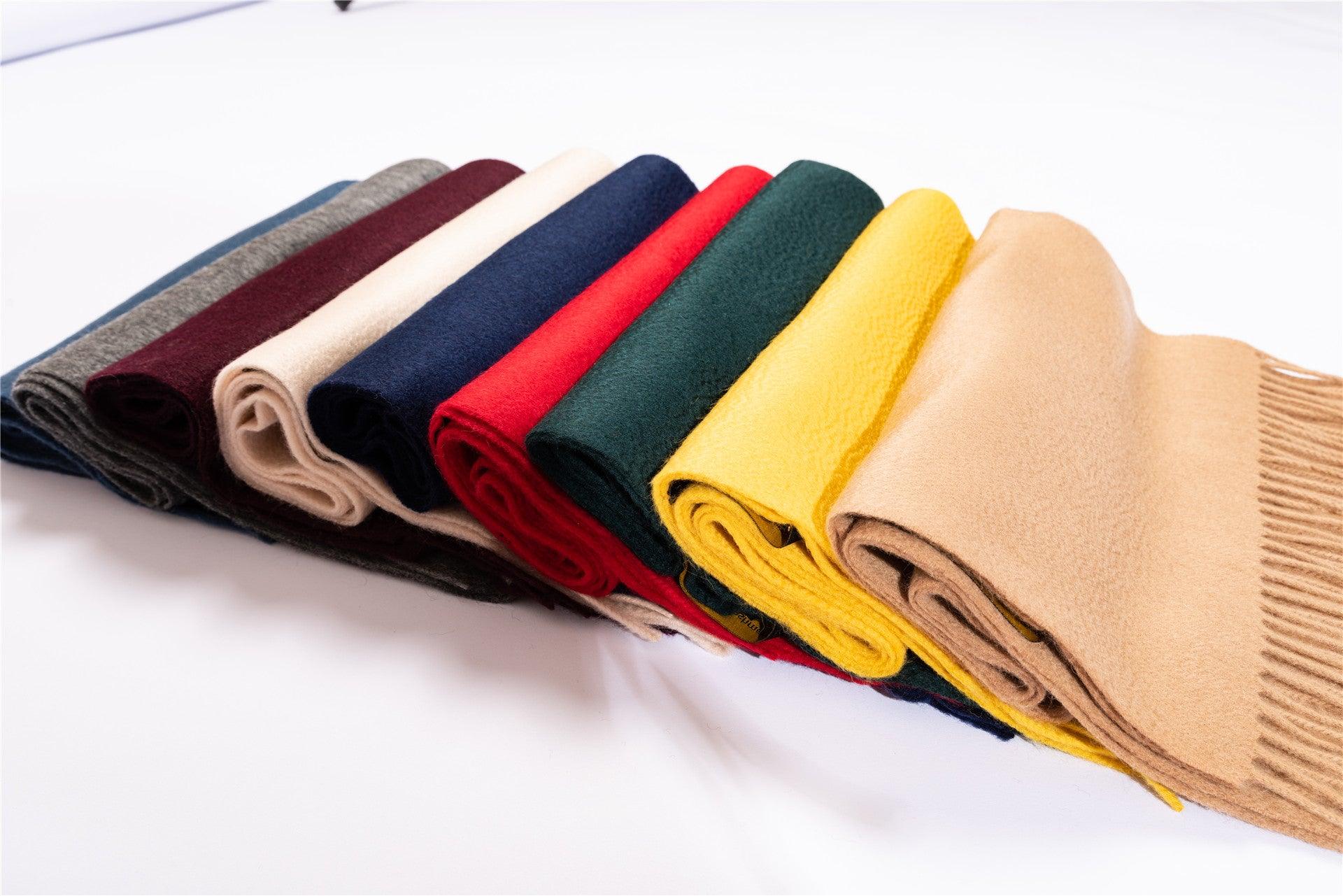 Best selling high quality 100% pure cashmere woven water ripple solid color scarf for unisex - Lamycashmere