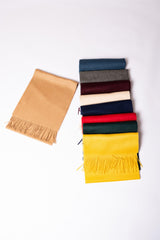 Best selling high quality 100% pure cashmere woven water ripple solid color scarf for unisex - Lamycashmere