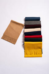 Best selling high quality 100% pure cashmere woven water ripple solid color scarf for unisex - Lamycashmere