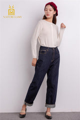 nature white color with good quality and supplier pure cashmere knitted women's cardigan - Lamycashmere