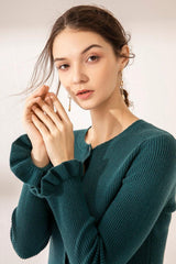 Popular green color 100% cashmere knitted cardign for women's - Lamycashmere