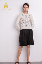 Popular style of pure cashmere knitted hand embroider sweater women's pullover for S/S collection - Lamycashmere