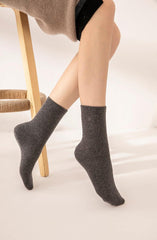 warmly cashmere knitted solid color socks for unisex - Lamycashmere