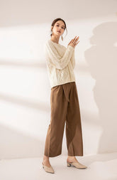 Winter heavy style of high quality cashmere round neck sweater - Lamycashmere