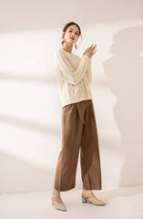 Winter heavy style of high quality cashmere round neck sweater - Lamycashmere