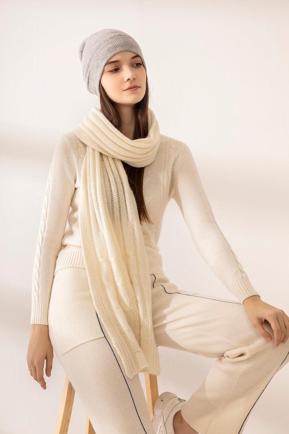 Winter season grey color pure cashmere hat for women's - Lamycashmere