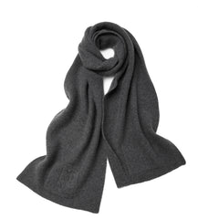 Women's pure cashmere knitted grey color scarf - Lamycashmere