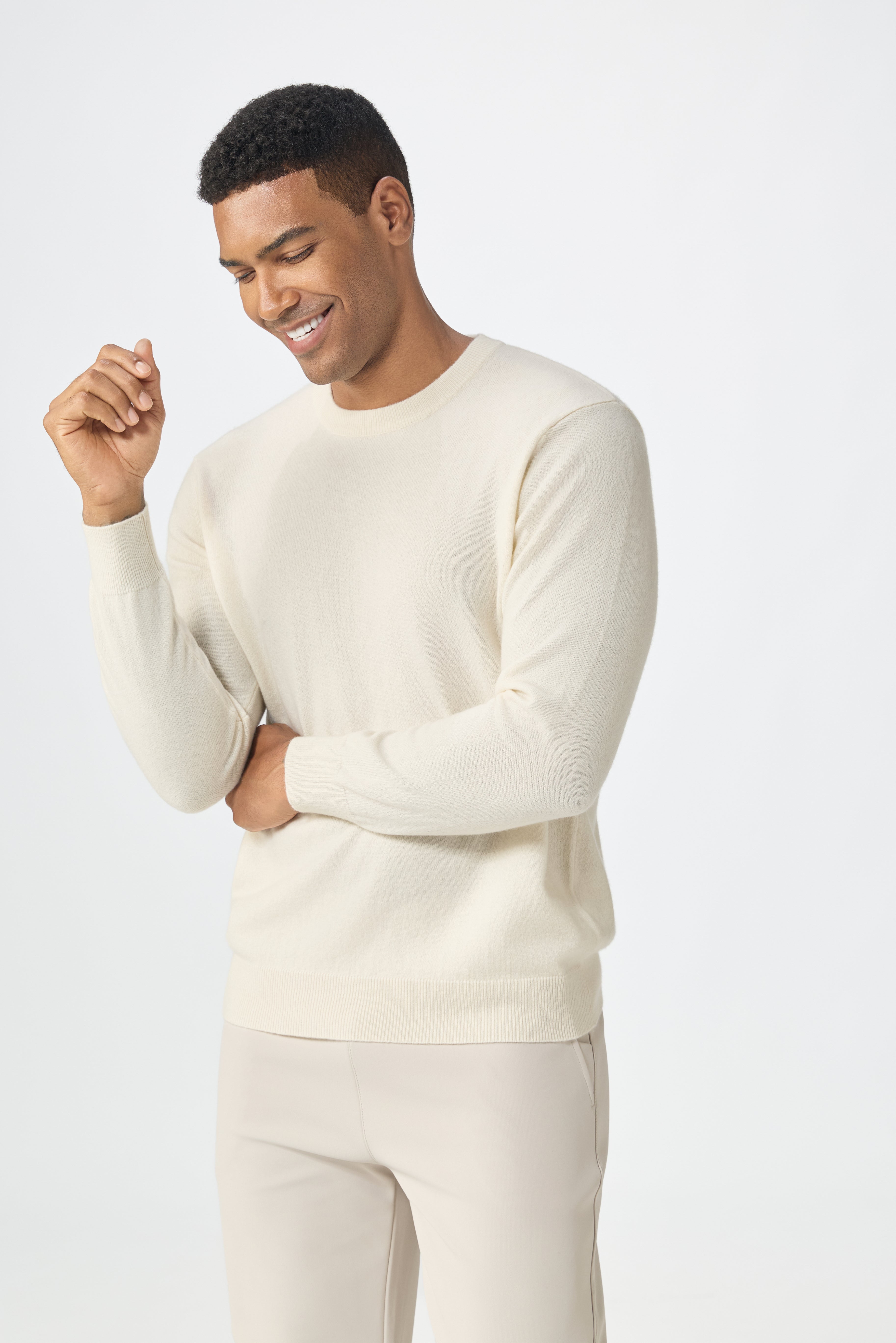 Inner Mongolia production 100% cashmere round neck knitted warmly sweater