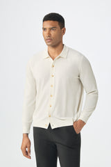 Nature Lamy cashmere Fall Autumn new design of men's cashmere knitted polo neck button cardigan