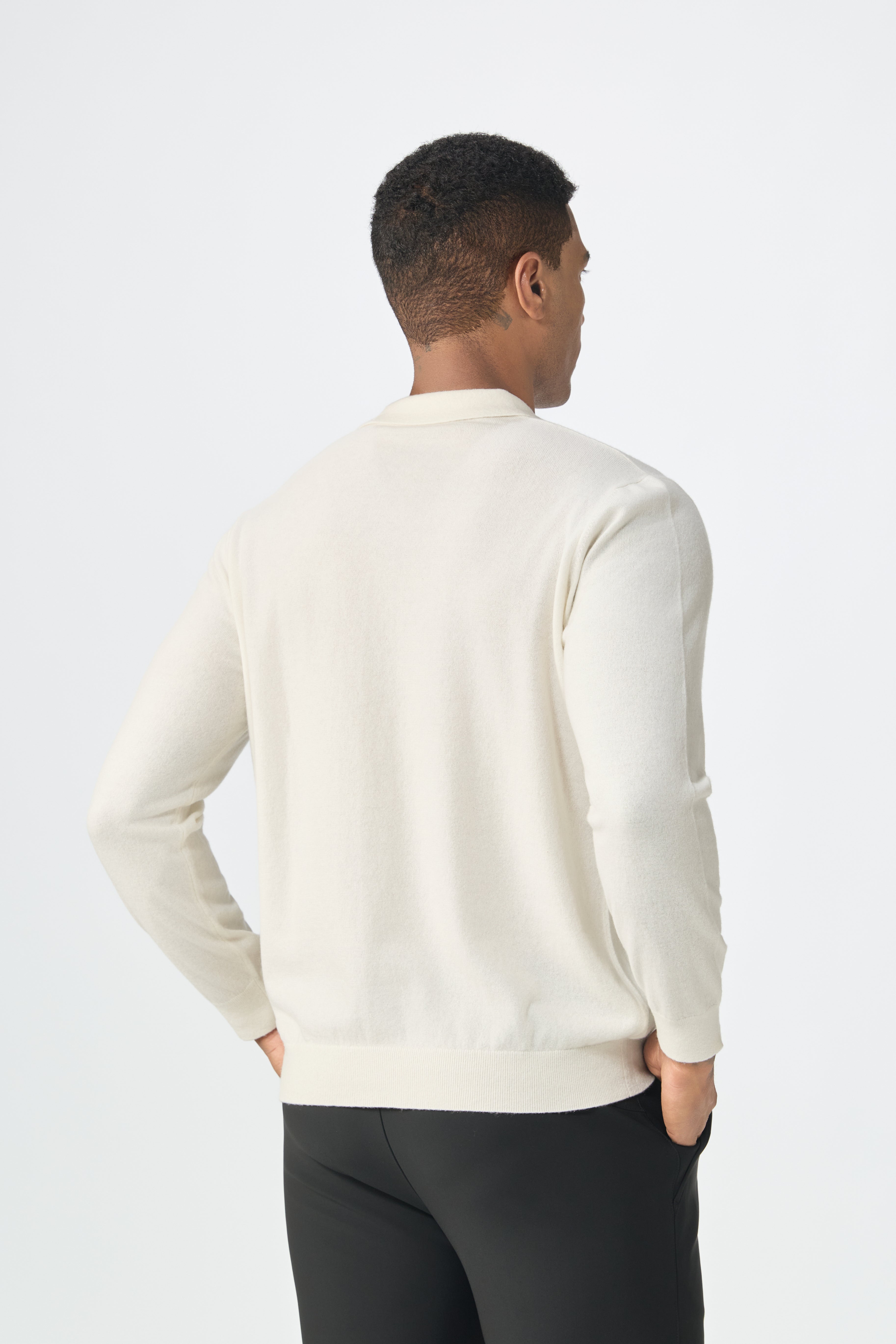 Nature Lamy cashmere Fall Autumn new design of men's cashmere knitted polo neck button cardigan