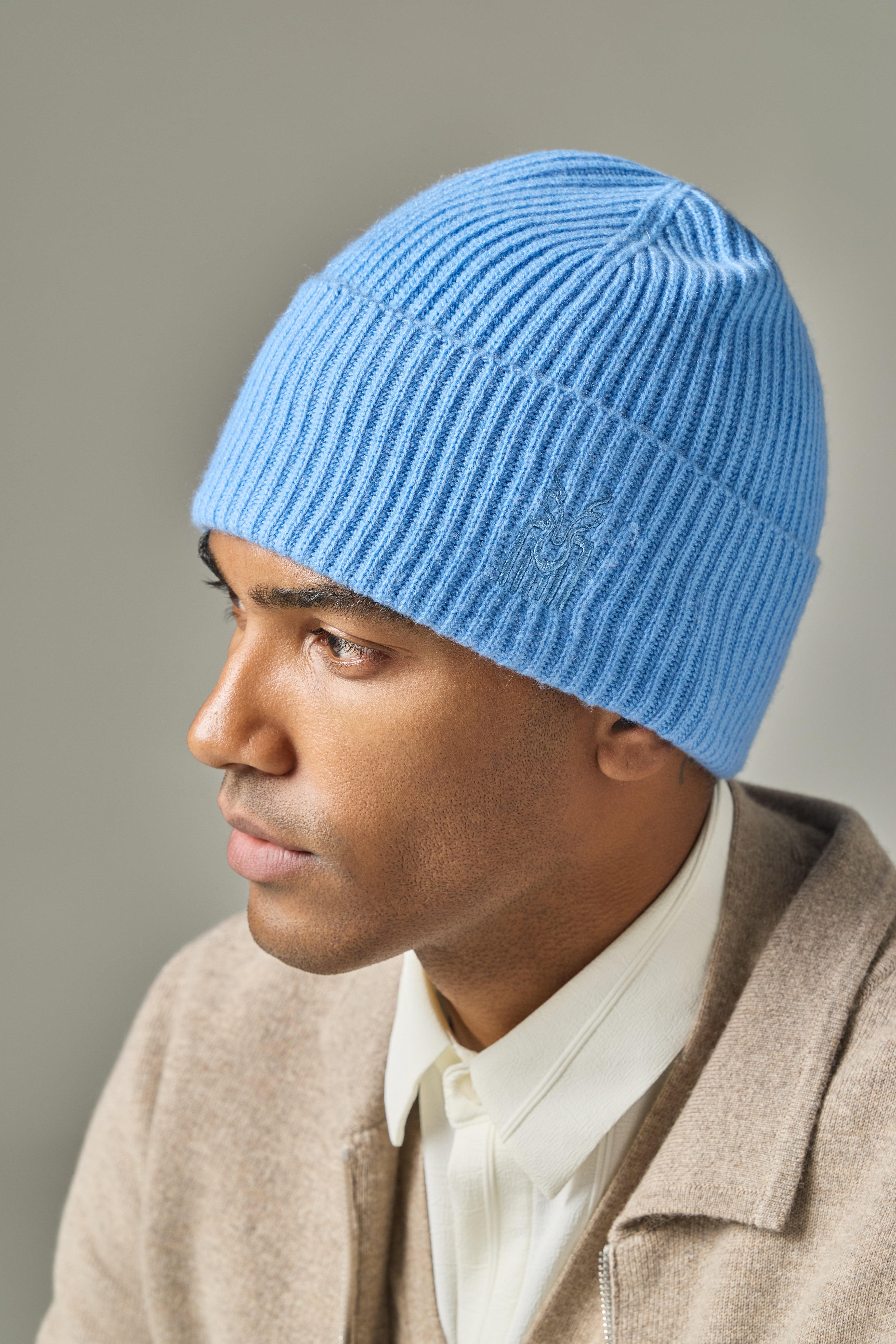 Warmly skiing sport outside 100% cashmere knitted ribbed hat beanies for unisex