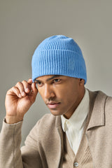 Warmly skiing sport outside 100% cashmere knitted ribbed hat beanies for unisex