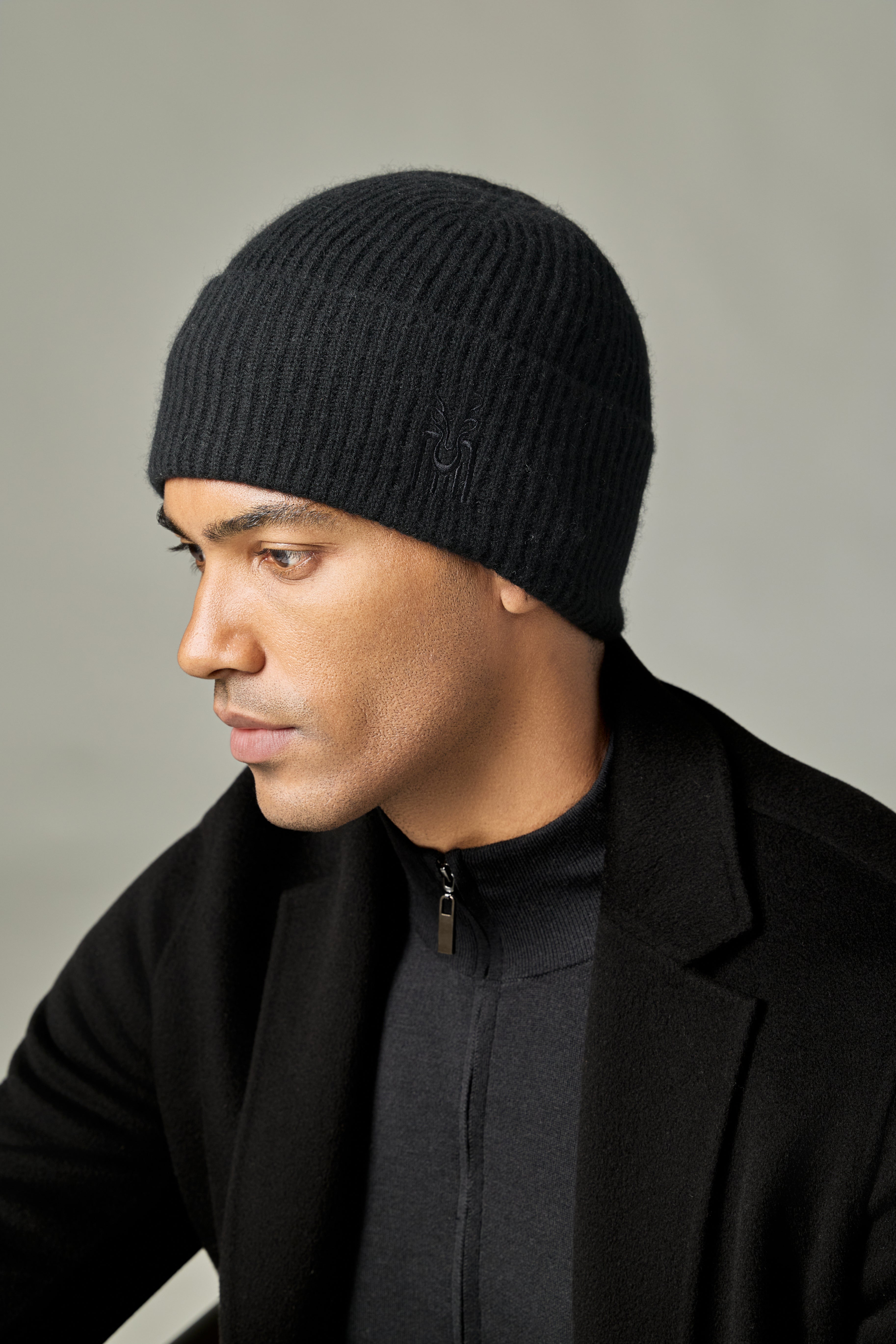 Warmly skiing sport outside 100% cashmere knitted ribbed hat beanies for unisex