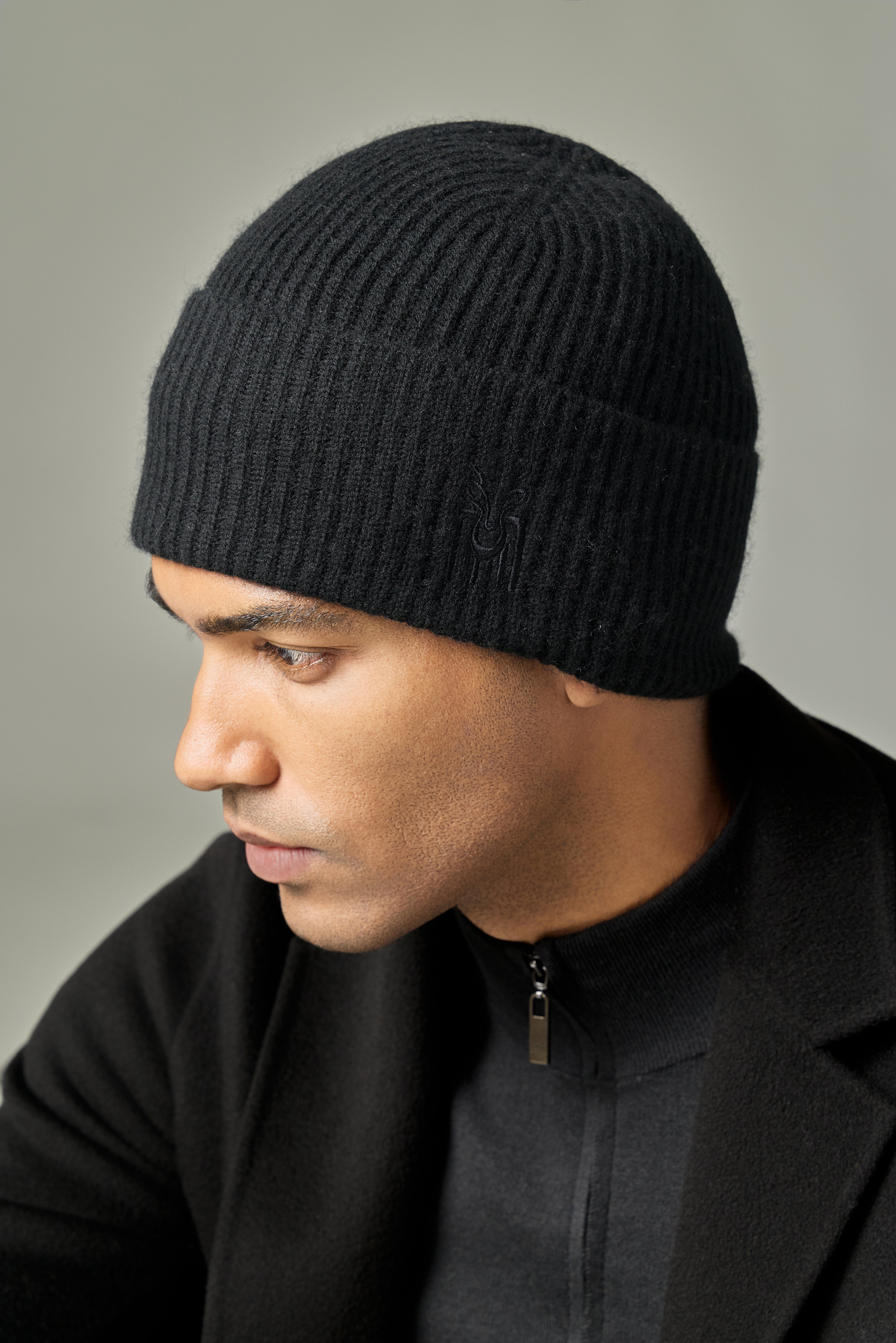 Warmly skiing sport outside 100% cashmere knitted ribbed hat beanies for unisex