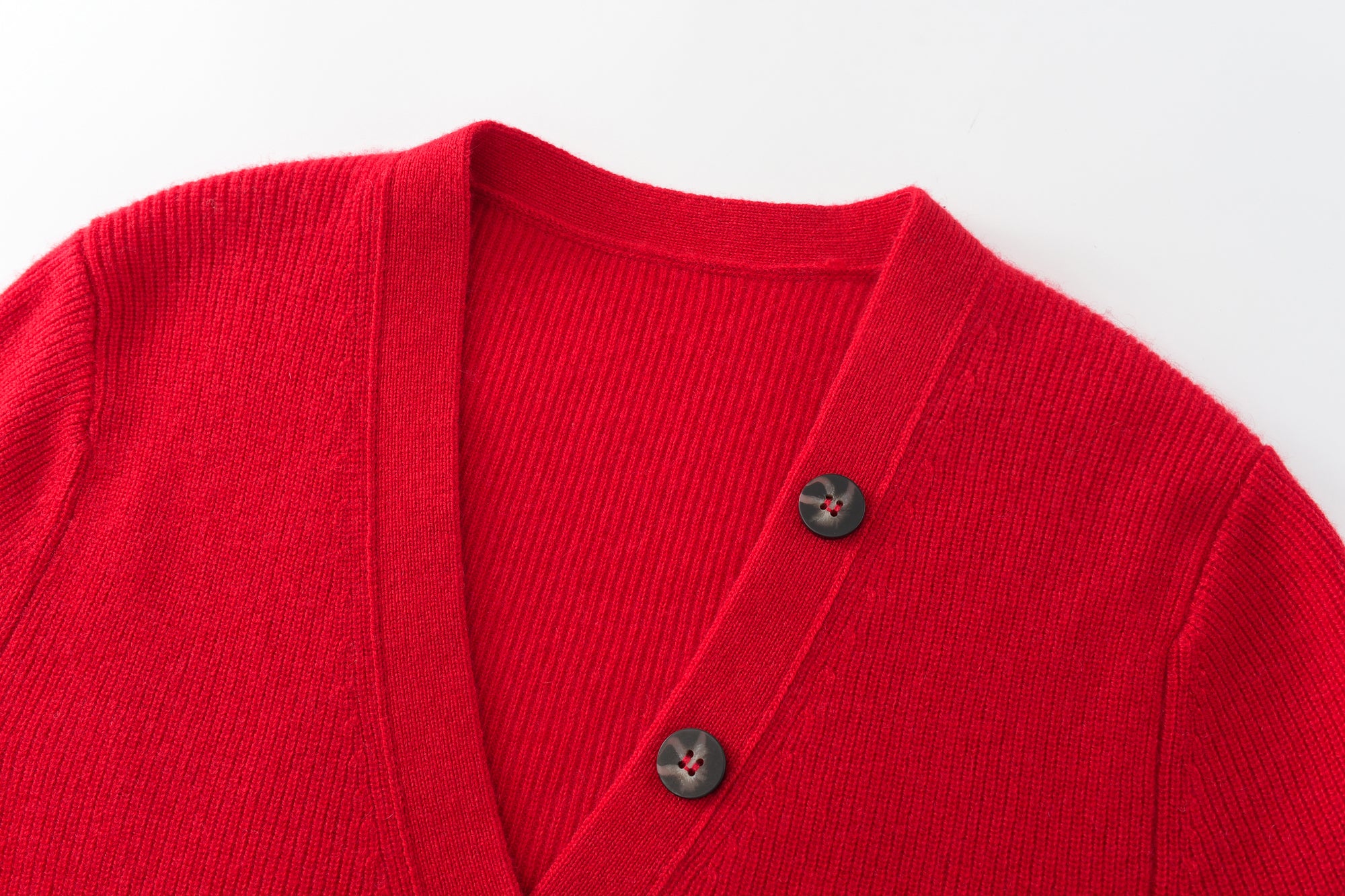 winter heavy style of 2024 New year collection pure cashmere knitted button cardigan red color warmly sweater