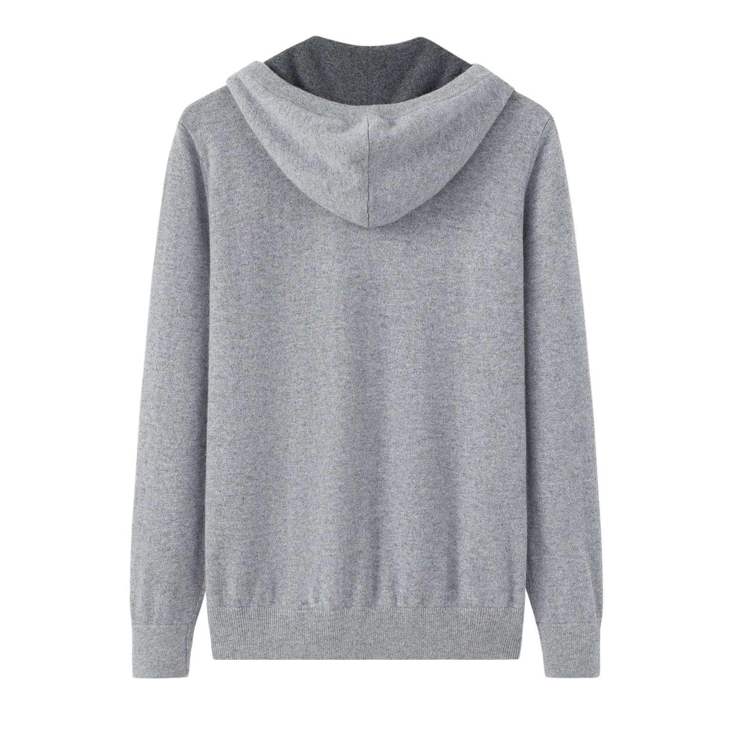 100% cashmere knitted grey softest sport men's zipper hoodies