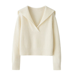 2026 year's new naval commander pullover pure 100% cashmere knitted lady's special design sweater