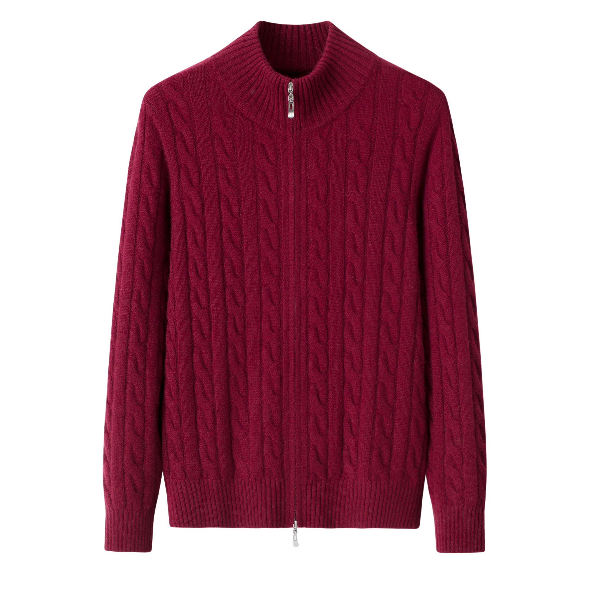 Women’s 100% Cashmere Winter Gift Cable High Neck Zipper Cardigan  All Crafted from Premium Natural Cashmere for Unmatched Softness and Warmth Sweater