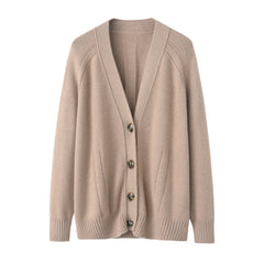 keep warmly winter heavy style of Popular style of pure cashmere knitted V neck cardigan for lady's outside wear or inner wear