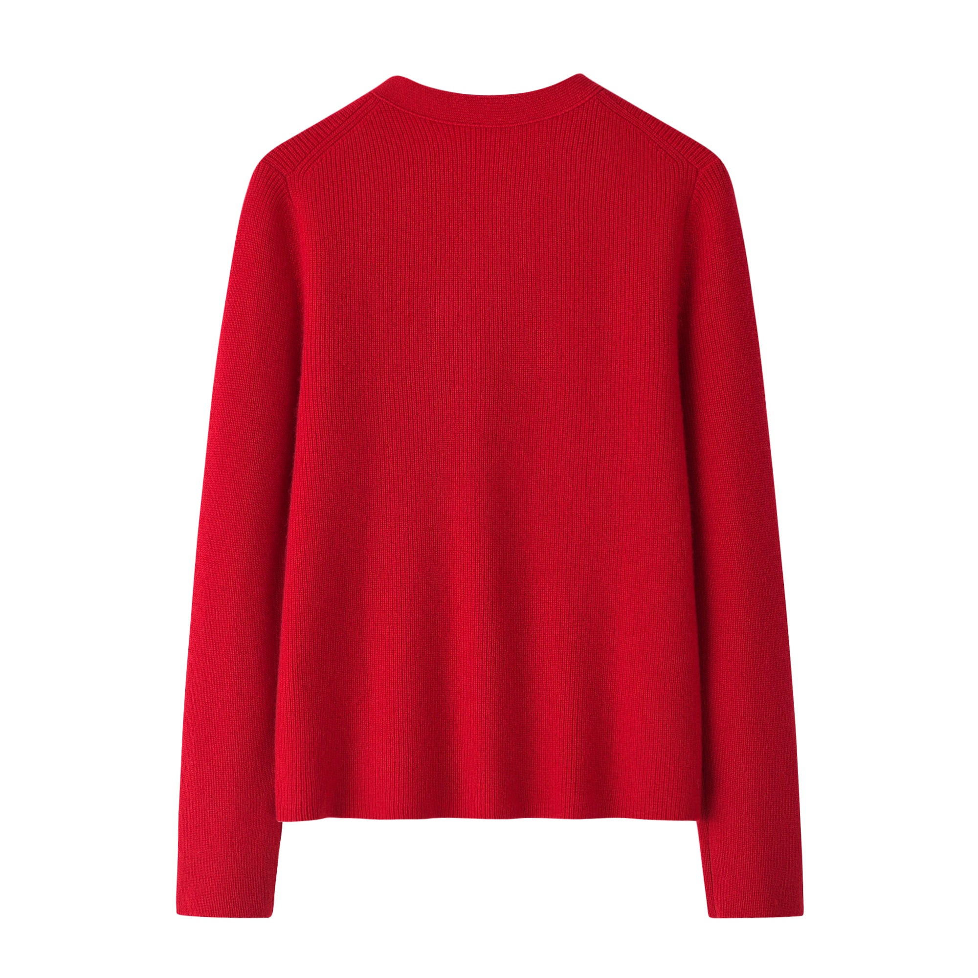 winter heavy style of 2024 New year collection pure cashmere knitted button cardigan red color warmly sweater