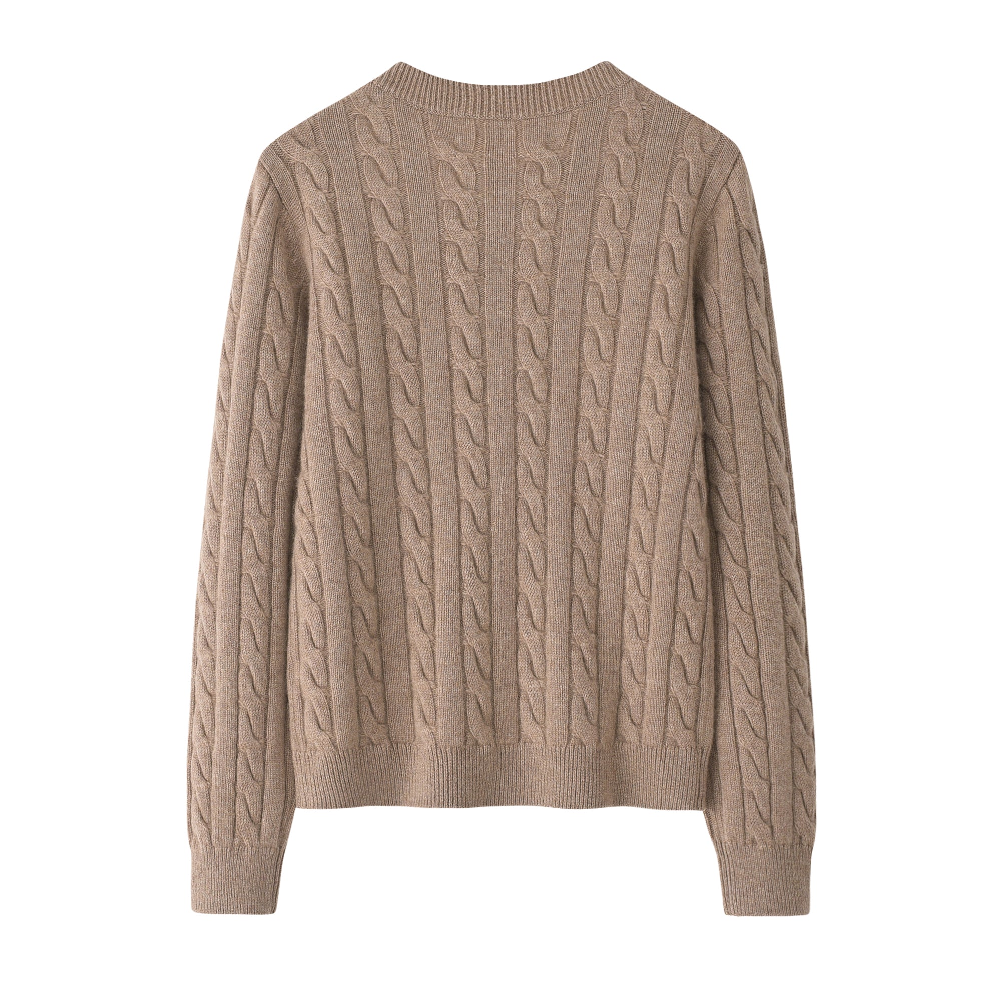 PrSuper soft warmly nature fiber pure cashmere knitted pink color cable round neck pullover lady's basic sweater&nbsp;