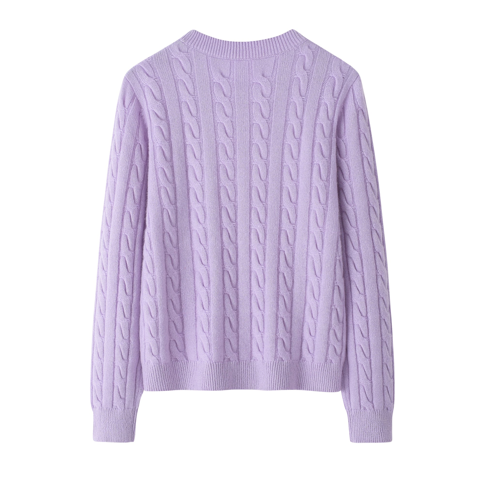 PrSuper soft warmly nature fiber pure cashmere knitted pink color cable round neck pullover lady's basic sweater&nbsp;