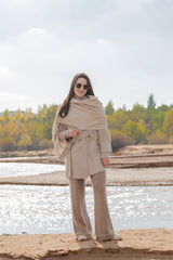 nature lamy A/W collection ladies' cashmere woven water weave coat