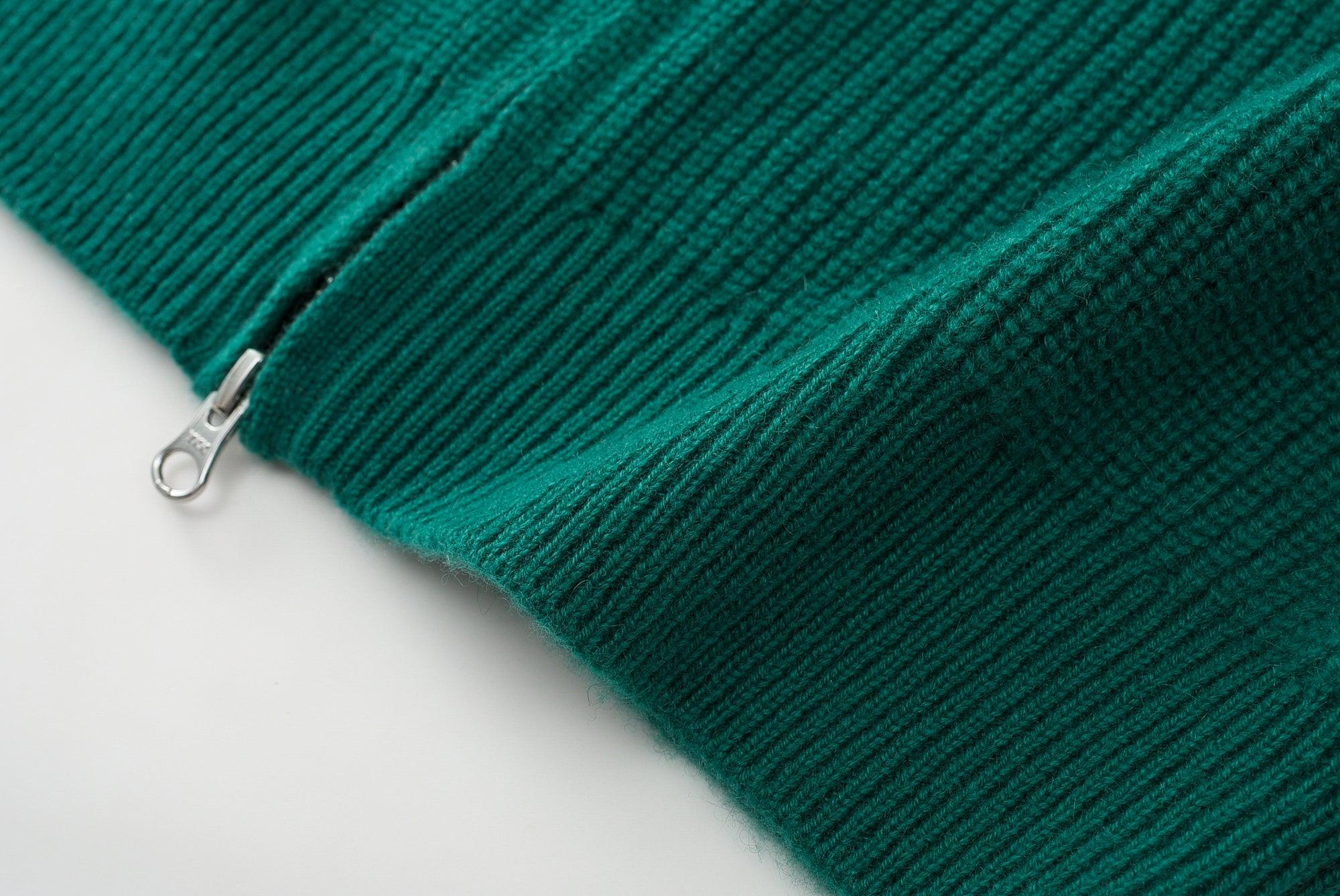 New style of pure cashmere knitted Christmas green color zipper cardigan coat for lady's - Lamycashmere