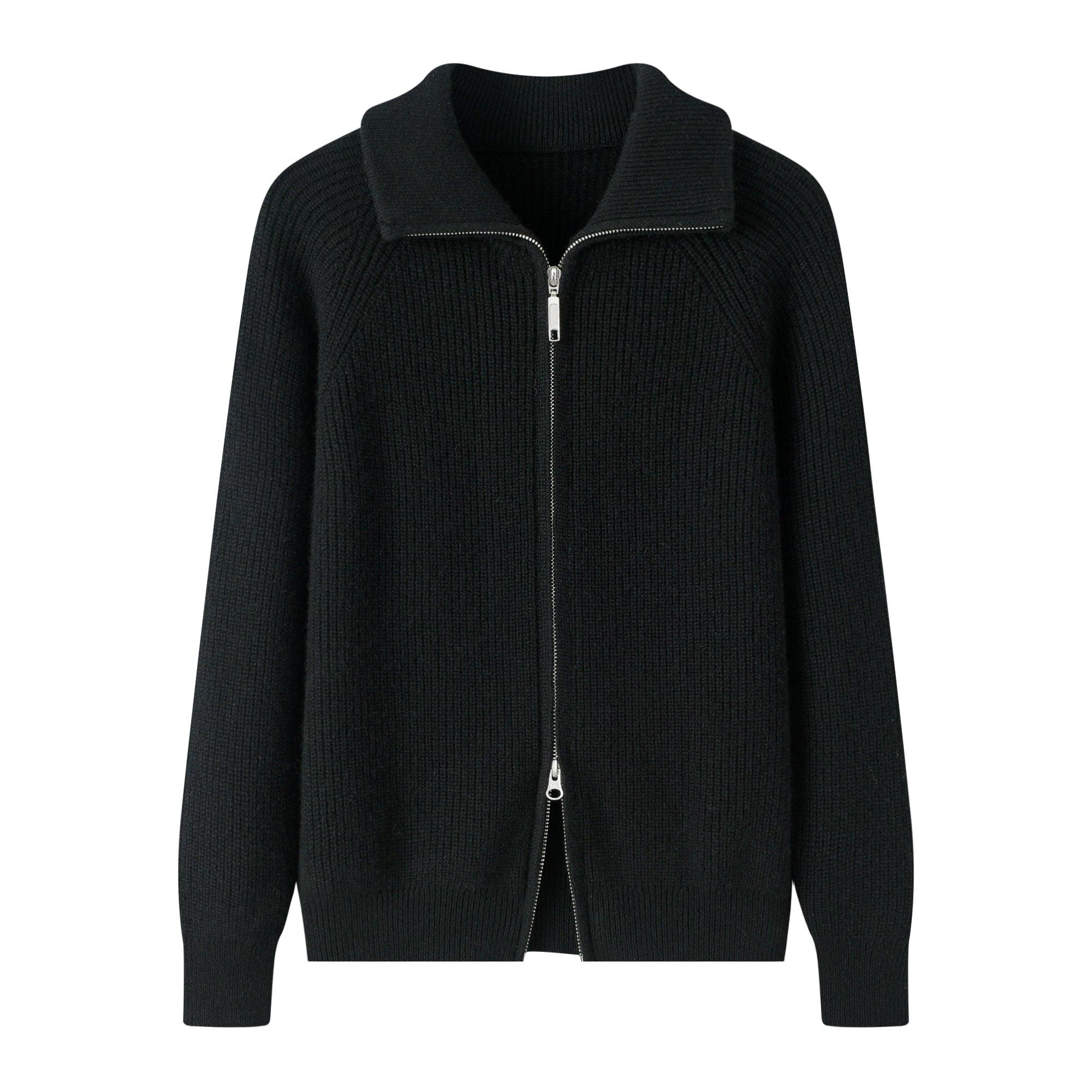 New style of pure cashmere knitted Christmas green color zipper cardigan coat for lady's - Lamycashmere