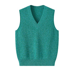 New Year gift Classic style of inner wear and outwear pure cashmere knitted V neck sleeveless for child, lady's,grandmother - Lamycashmere