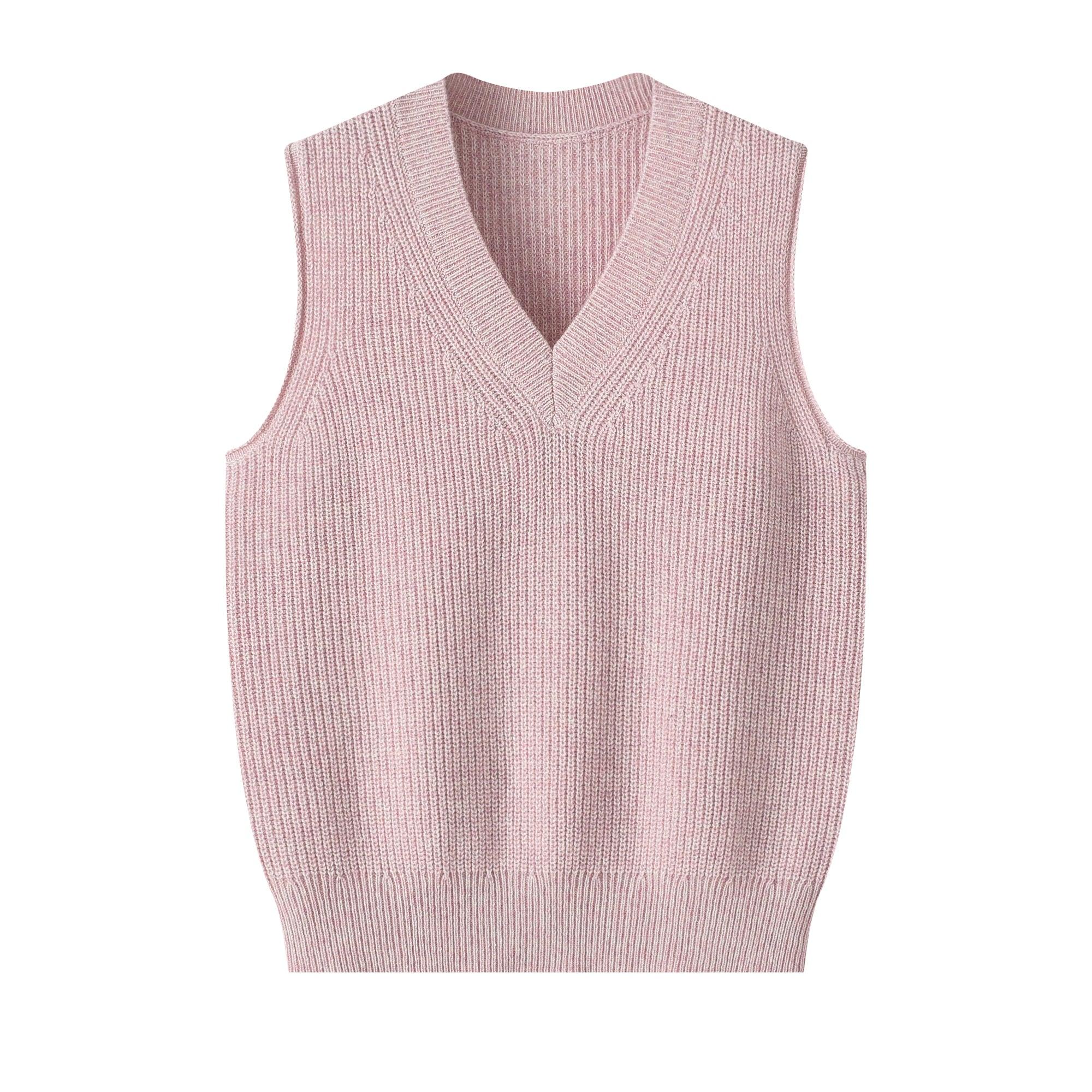 New Year gift Classic style of inner wear and outwear pure cashmere knitted V neck sleeveless for child, lady's,grandmother - Lamycashmere