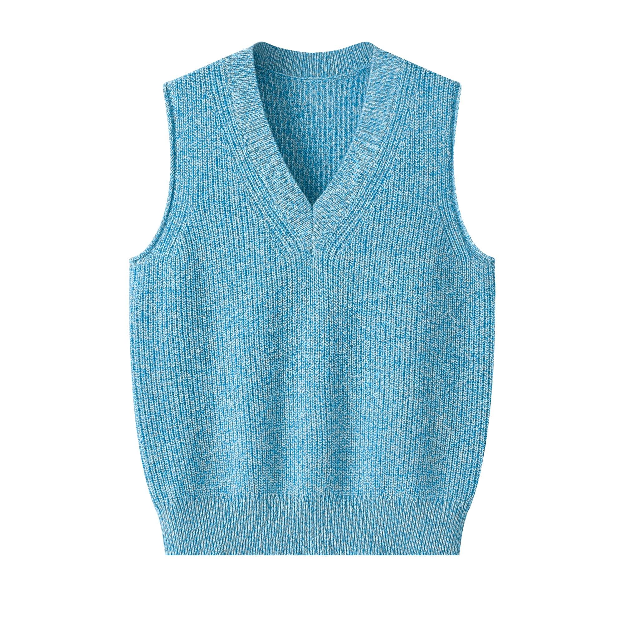 New Year gift Classic style of inner wear and outwear pure cashmere knitted V neck sleeveless for child, lady's,grandmother - Lamycashmere