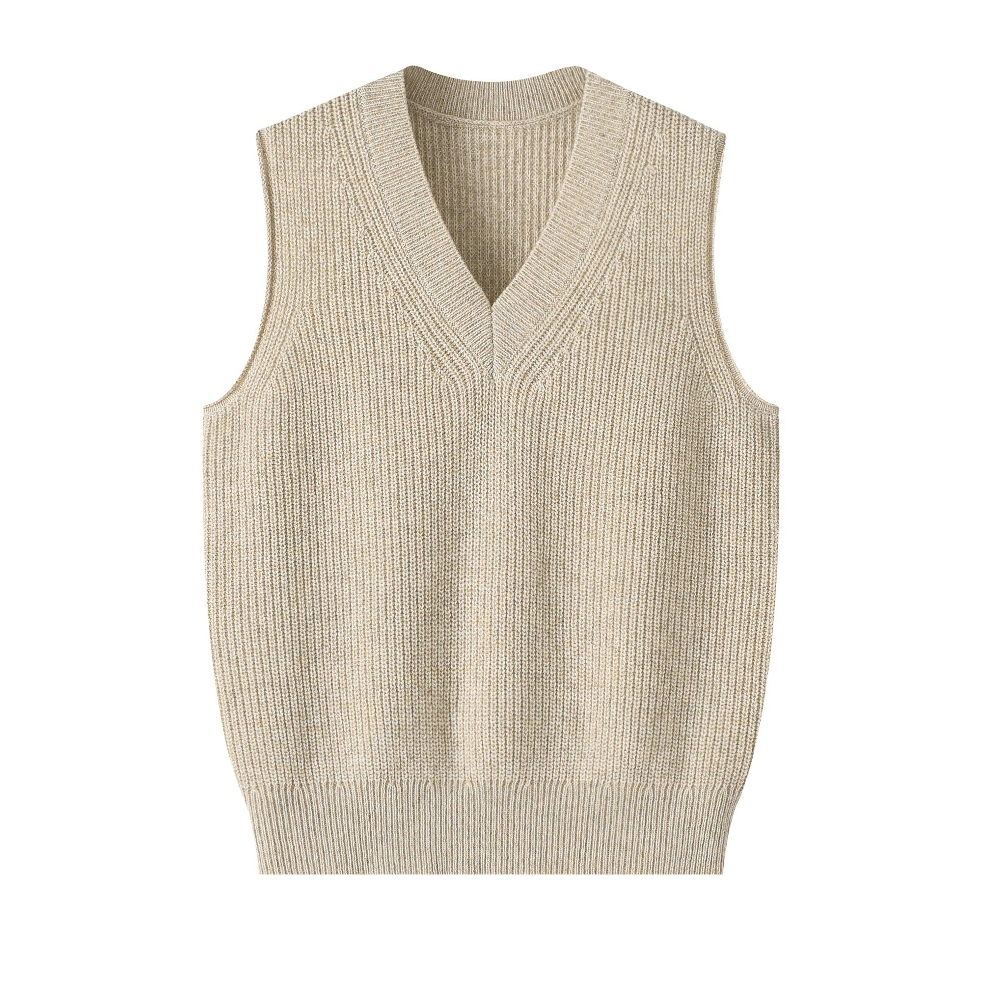 New Year gift Classic style of inner wear and outwear pure cashmere knitted V neck sleeveless for child, lady's,grandmother - Lamycashmere