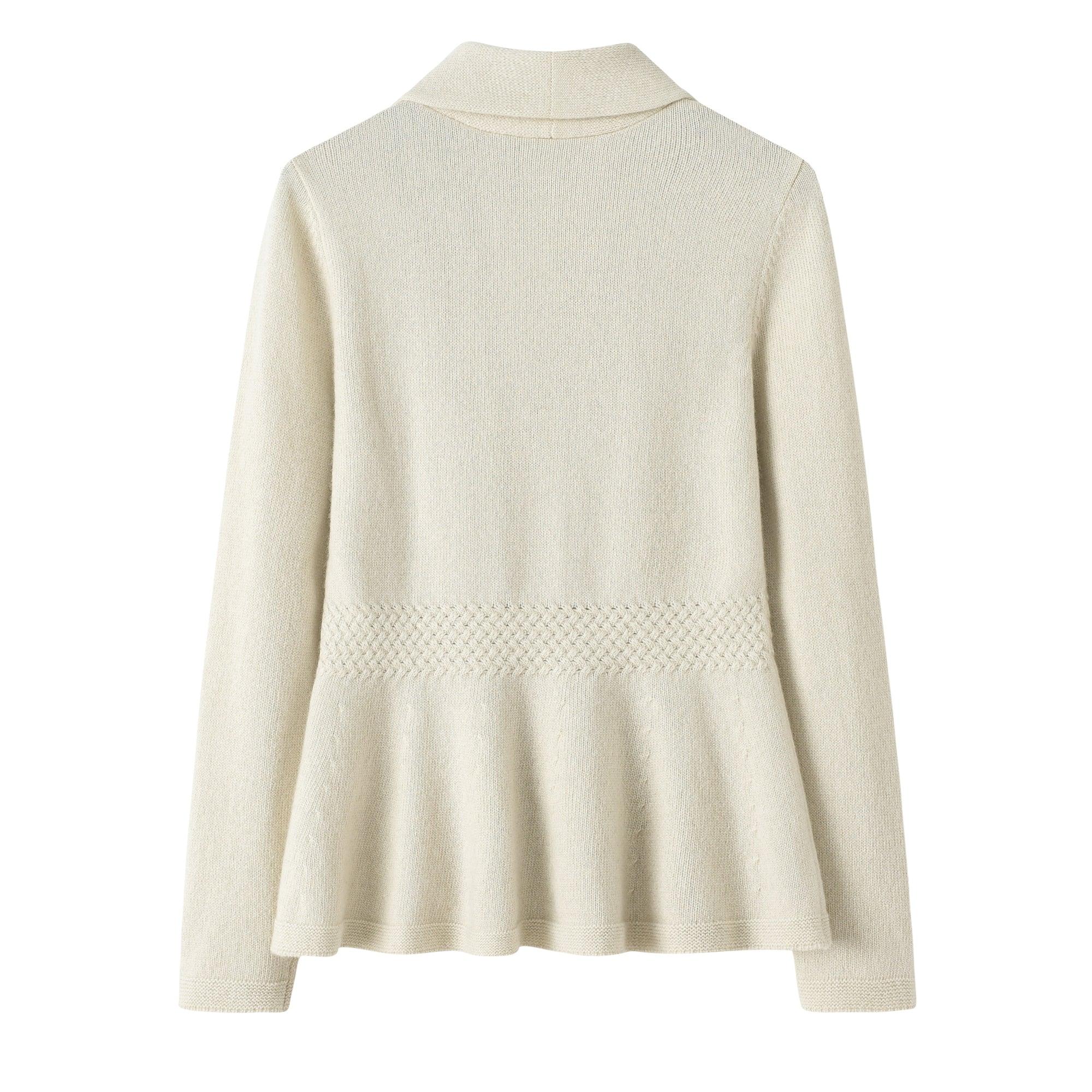 Outwear Nature color and nature fiber warmly pure cashmere knitted cardigan for lady's - Lamycashmere