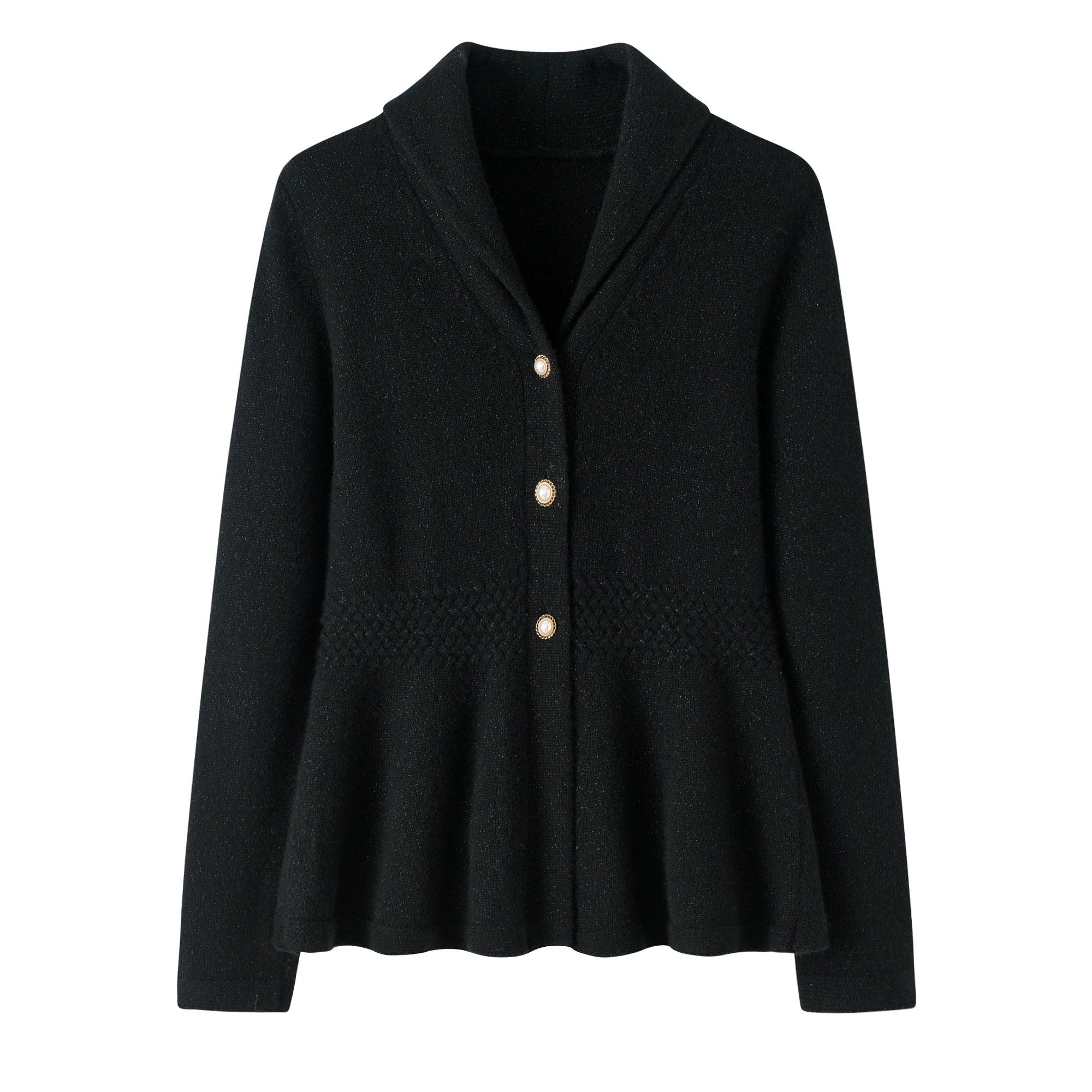 Outwear Nature color and nature fiber warmly pure cashmere knitted cardigan for lady's - Lamycashmere