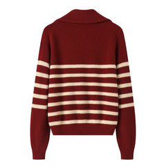 Oversize Best selling new style of 100 percent cashmere knitted zipper stripe pullover for Chistmas New Year Wear - Lamycashmere