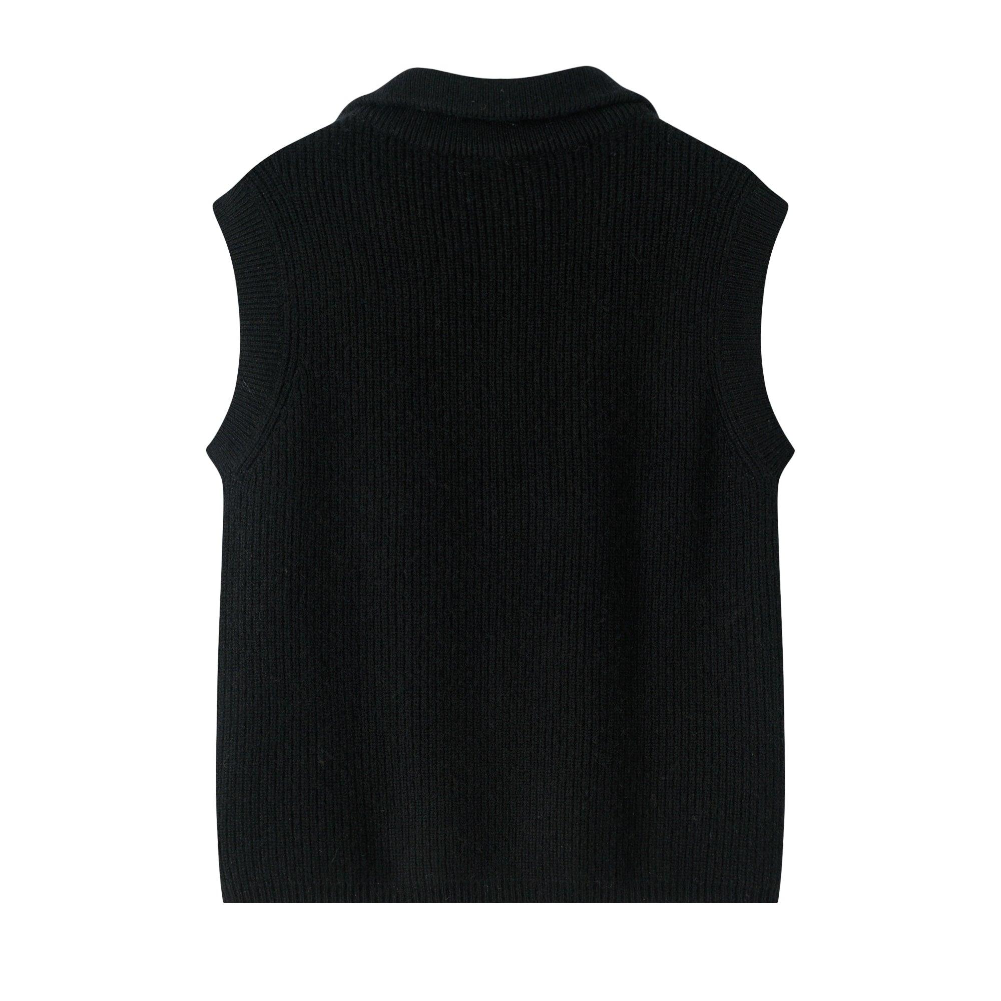 warmly outwear high quality cashmere popular style of pure cashmere knitted zipper sleeveless waistcoat - Lamycashmere