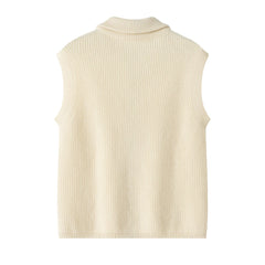 warmly outwear high quality cashmere popular style of pure cashmere knitted zipper sleeveless waistcoat - Lamycashmere