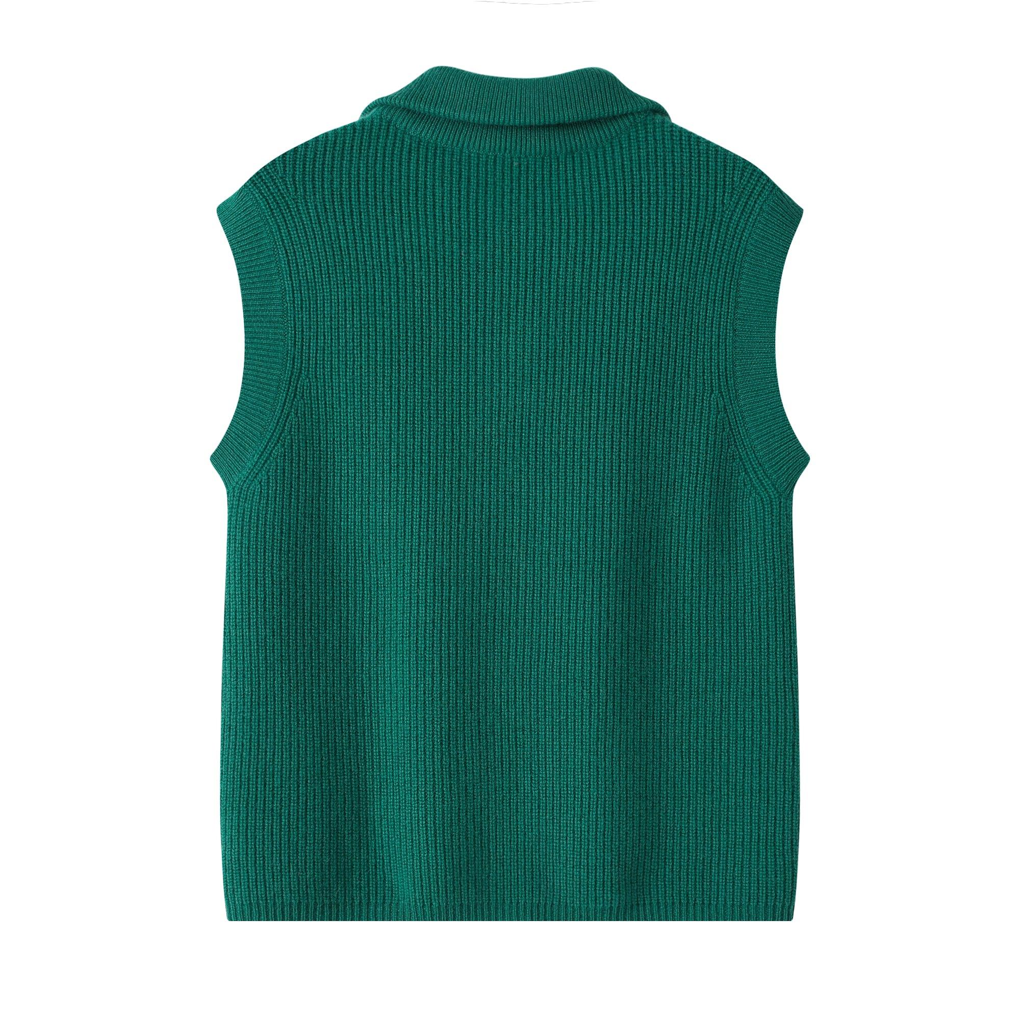 warmly outwear high quality cashmere popular style of pure cashmere knitted zipper sleeveless waistcoat - Lamycashmere