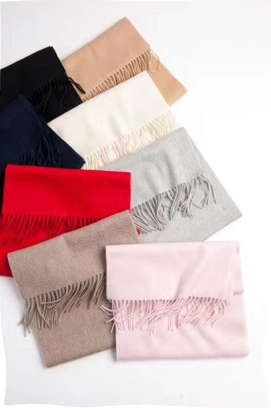 100% cashmere woven solid color scarf - Lamycashmere