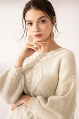 100% mongolian cashmere fiber made women's knitted sweater - Lamycashmere