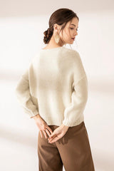 100% mongolian cashmere fiber made women's knitted sweater - Lamycashmere