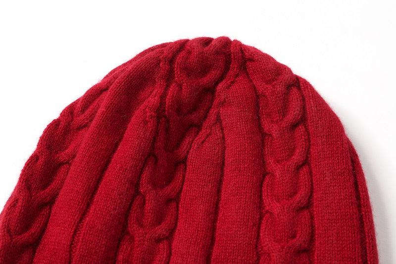 100% pure cashmere women's knitted cashmere hat rib hat - Lamycashmere