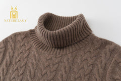 2021 A/W new collection of Warmly outwear long 100 cashmere knitted cable dress - Lamycashmere